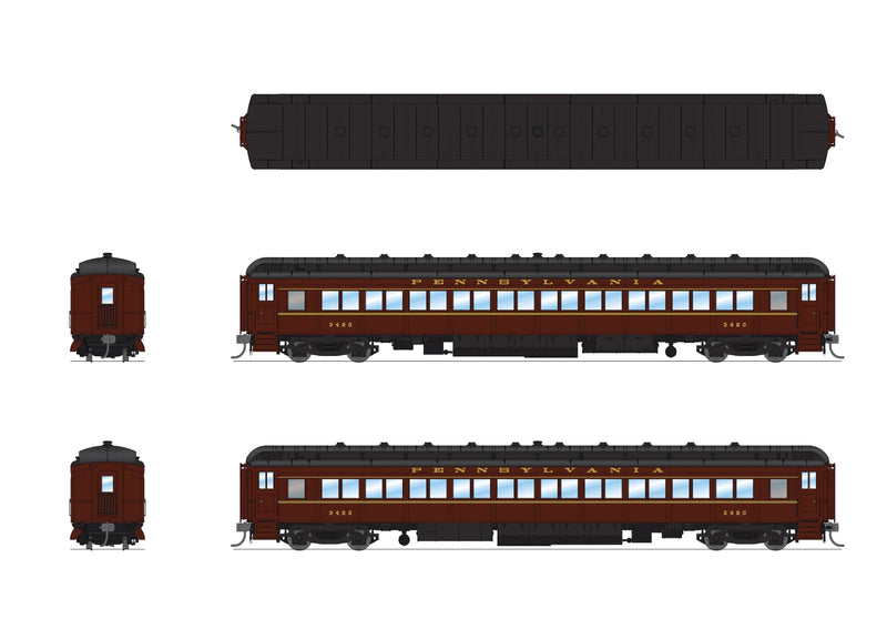 PREORDER BLI 8965 PRR Heavyweight 5-Car Passenger Set, Late 1940's Era, HO (PB70 #4780, P70 #3420, P70 #3575, P70 #3706, Z74d #7504 "Quaker City")