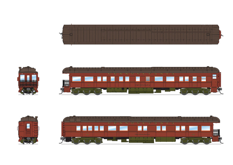 PREORDER BLI 8964 PRR Heavyweight 5-Car Passenger Set, 1930's Era, HO (PB70 #5034, P70 #823, P70 #989, P70 #1042, Z74d #120 "Pennsylvania")