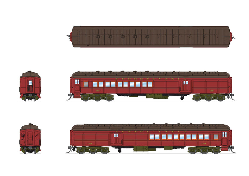 PREORDER BLI 8980 PB70 Coach-Baggage Combine, PRR 5034, 1930's Paint, HO