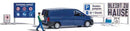 Busch HO 7912 COVID-19 Toilet Paper Transport Figure Mercedes-Benz Vito Cargo Van (German Signs)