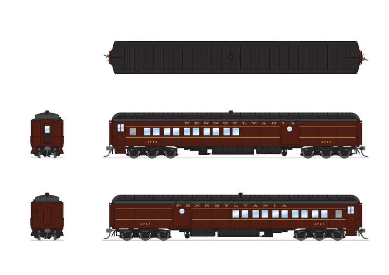 PREORDER BLI 8982 PB70 Coach-Baggage Combine, PRR 4780, Late-1940's Paint, HO