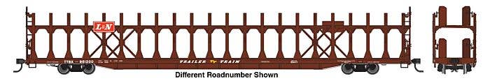 Walthers Mainline HO 8042 89' Flatcar with Bi-Level Open Auto Rack, Louisville & Nashville