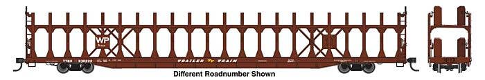 Walthers Mainline HO 8048 89' Flatcar with Bi-Level Open Auto Rack, Western Pacific