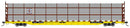 Walthers Mainline HO 910-8313 89' Flatcar with Tri-Level Shielded Auto Rack, Erie Lackawanna/TT (Yellow)