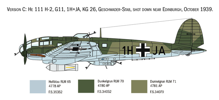 Italeri 1436 - SCALE 1 : 72 HEINKEL HE111H