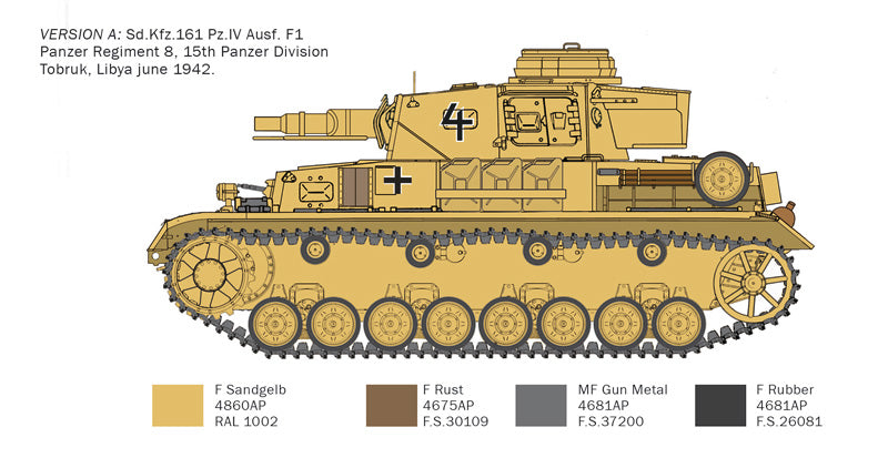 Italeri 6593 - SCALE 1 : 35 Pz.Kpfw.IV F1/F2/G With Afrika Korps Infantry