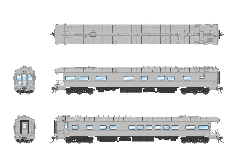 PREORDER BLI 9016 Union Pacific Business Car, Painted Primer Gray w/ Black Trucks, HO