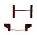 Kadee HO 2253 End Grab Irons, Boxcar Red 4 Pairs