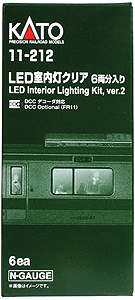 Kato 11-212 Passenger Car Interior Lighting - Kit -- Version 2 (2012) pkg(6), N Scale