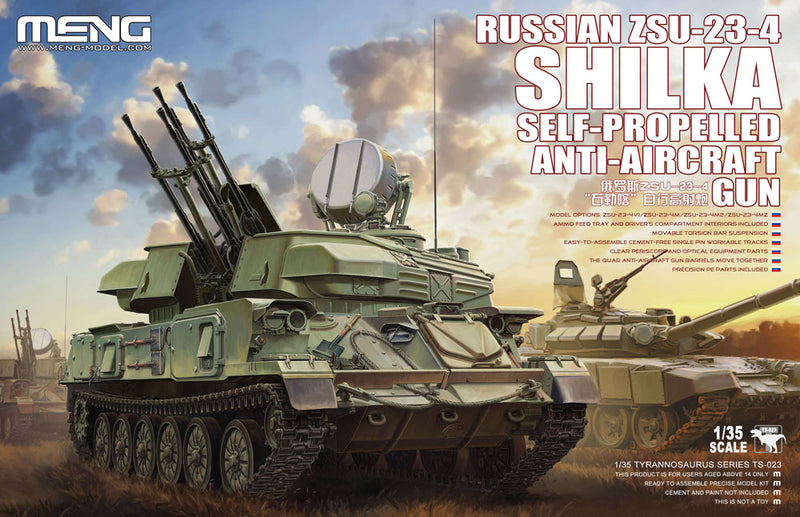 Meng-Model TS-023 RUSSIAN ZSU-23-4 SHILKA SELF-PROPELLED ANTI-AIRCRAFT GUN 1:35