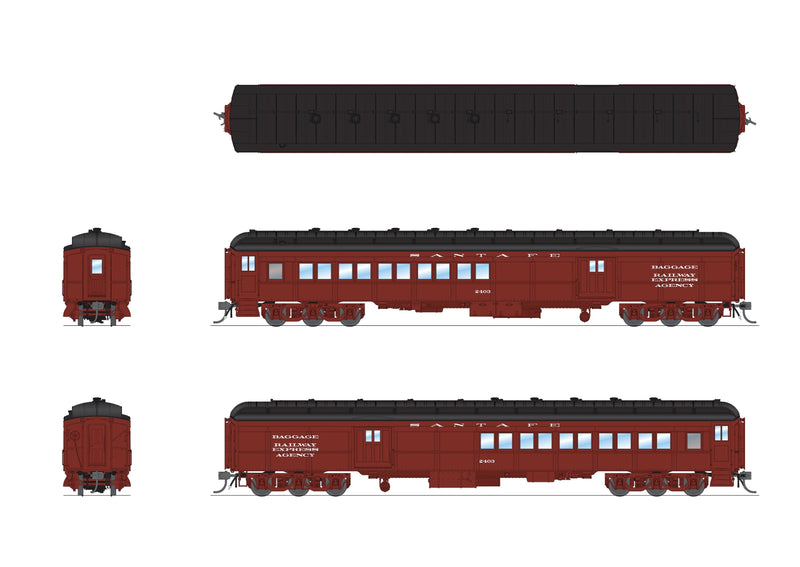 PREORDER BLI 9110 ATSF Coach-Baggage Combine,