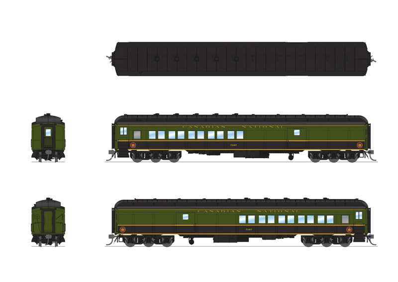 PREORDER BLI 9101 CN Heavyweight 5-Car Passenger Set, Green/Black/Yellow Scheme, HO