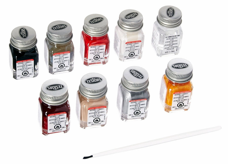 Testors 9120 Auto Detail Enamel Paint Set (9 Colors)