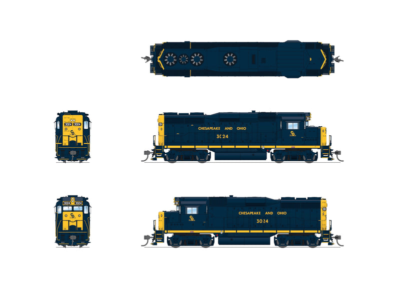 BLI 9136 EMD GP30, C&O 3034, As-Delivered, Paragon4 Sound/DC/DCC, HO