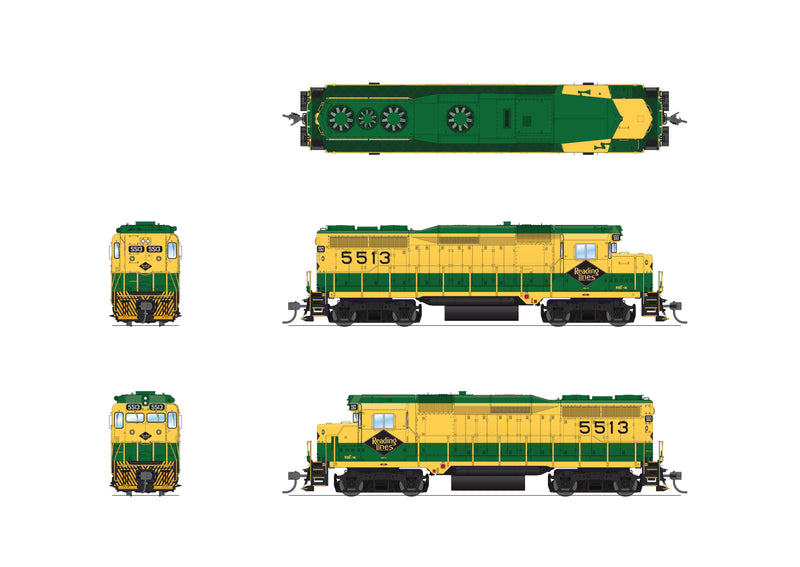 PREORDER BLI 9139 EMD GP30, RDG 5513, Green & Yellow, Paragon4 Sound/DC/DCC, HO