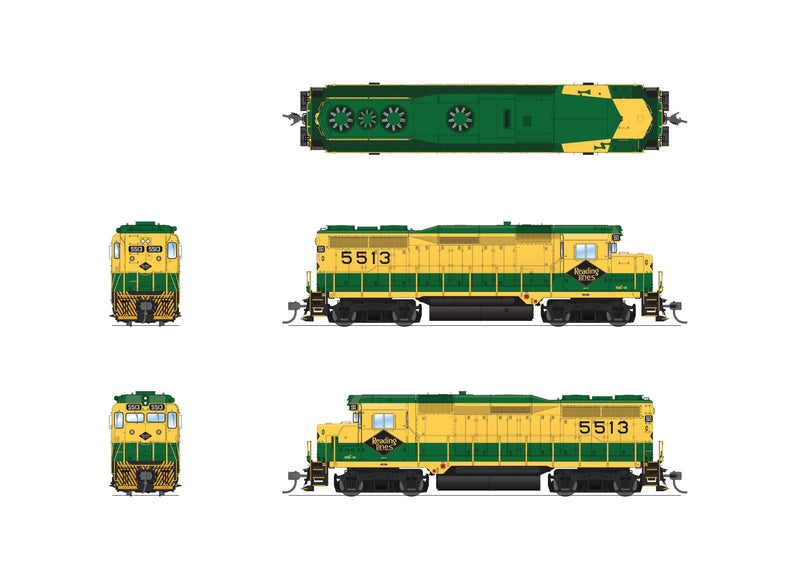 BLI 9140 EMD GP30, RDG 5520, Green & Yellow, Paragon4 Sound/DC/DCC, HO