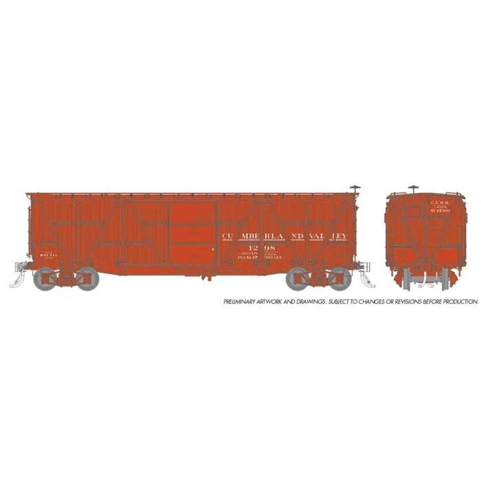 Rapido 177003A HO Class X23 Wood Boxcar - Ready to Run -- Pennsylvania Railroad (Tuscan, white, Lines Lettering)