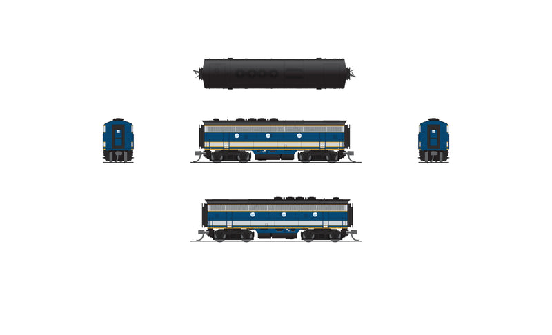 PREORDER BLI 9225 EMD F3B, Demo 754B1, Blue & Aluminum, No-Sound / DCC-Ready, N