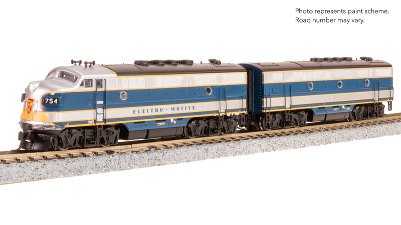 BLI 9205 EMD F3 A/B, Demo 754A1/754B1, Blue & Aluminum, A-unit Paragon4 Sound/DC/DCC, Unpowered B, N