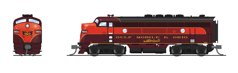 PREORDER BLI 9209 EMD F3 A/B, GMO 833-A/B80, Maroon & Imitation Gold, A-unit Paragon4 Sound/DC/DCC, Unpowered B, N