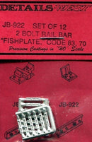 Details West HO 922 Code 83/70 2-Bolt Fishplate Rail Bar (12)