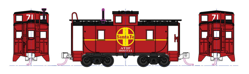 PREORDER Kato 1066273S Diesel Freight Train-Only Set - Sound and DCC -- Santa Fe F7 (Bluebonnet), Tank Car, 2 Covered Hoppers, Cupola Caboose, N