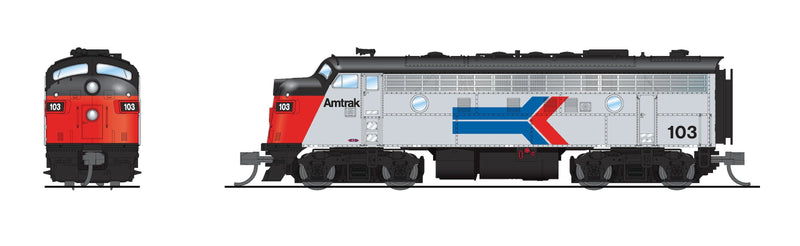 PREORDER BLI 9240 EMD F7 AB, Amtrak 103/153, Phase I, A-unit Paragon4 Sound/DC/DCC, Unpowered B, N