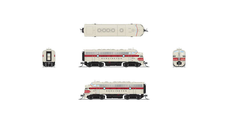 PREORDER BLI 9246 EMD F7 AB, CBQ 169A/169B, A-unit Paragon4 Sound/DC/DCC, Unpowered B, N