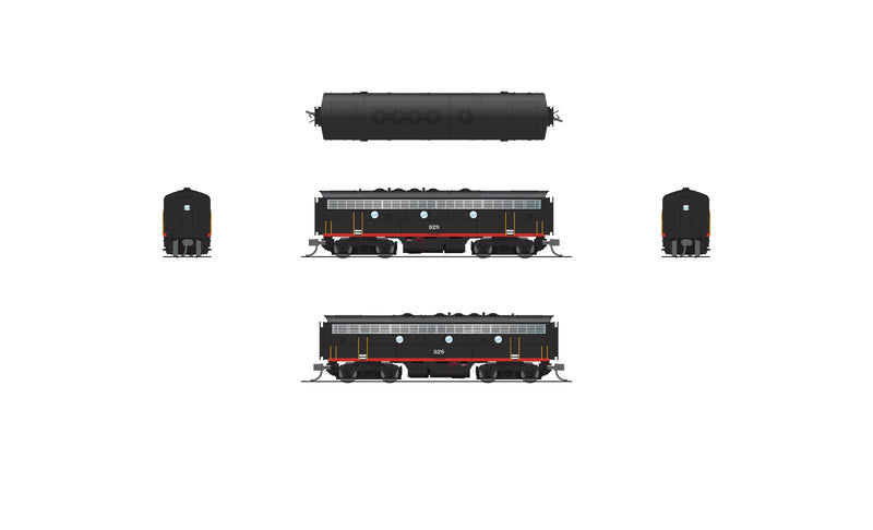 PREORDER BLI 9250 EMD F7AB, Cotton Belt 927/928, Black Widow Scheme, A-unit Paragon4 Sound/DC/DCC, Unpowered B, N