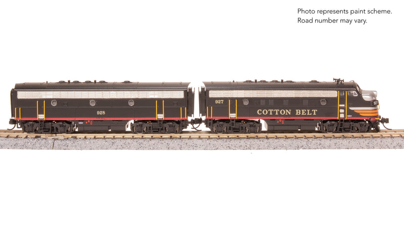 BLI 9250 EMD F7AB, Cotton Belt 927/928, Black Widow Scheme, A-unit Paragon4 Sound/DC/DCC, Unpowered B, N