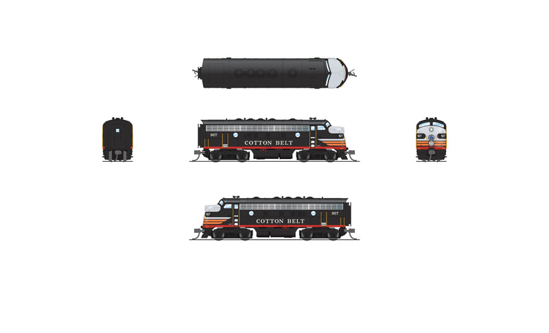 PREORDER BLI 9283 EMD F7A, Cotton Belt 931, Black Widow Scheme, No-Sound / DCC-Ready, N