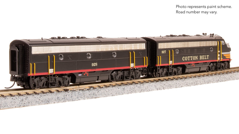BLI 9250 EMD F7AB, Cotton Belt 927/928, Black Widow Scheme, A-unit Paragon4 Sound/DC/DCC, Unpowered B, N
