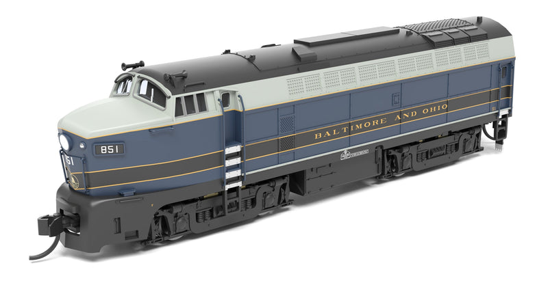 PREORDER Broadway Limited Imports N 9627 Sharknose RF-16 A/B Set 851A/851X, As-Delivered, Baltimore & Ohio, A-unit (Paragon4 Sound/DC/DCC), Unpowered B, N