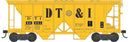PREORDER Bowser HO 43608 70-Ton 2-Bay Covered Hopper with Open Sides, Detroit, Toledo & Ironton