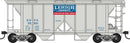 PREORDER Bowser HO 43609 70-Ton 2-Bay Covered Hopper with Open Sides, Lehigh Cement