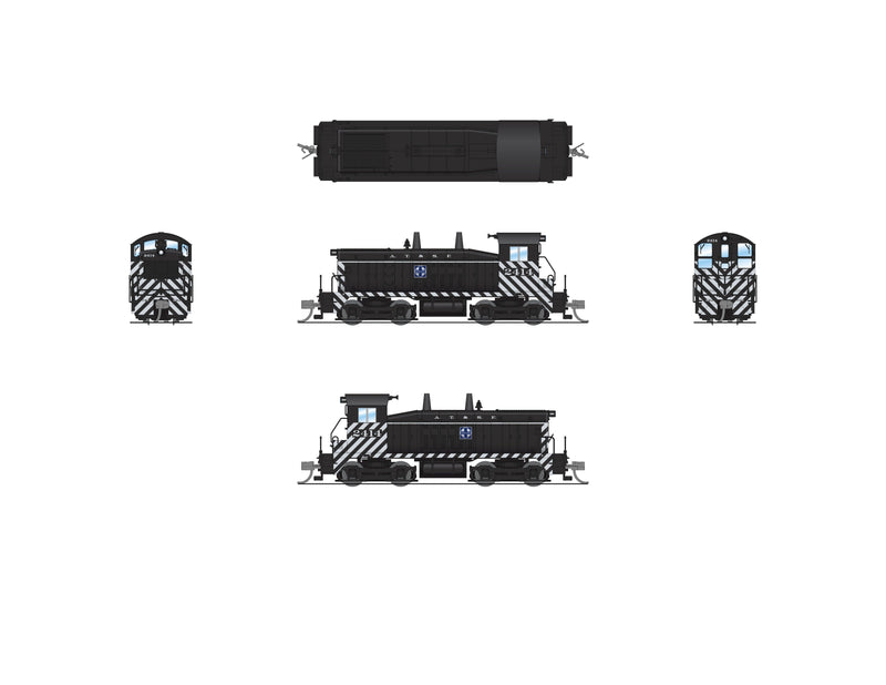 PREORDER BLI 9300 EMD NW2 Switcher, ATSF 2414, Zebra Stripes, Paragon4 Sound/DC/DCC, N