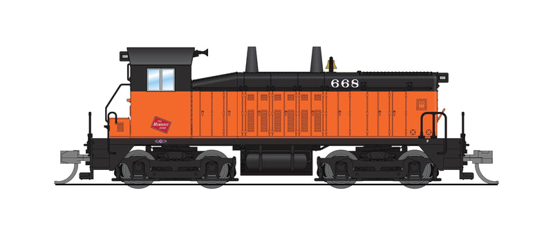 PREORDER BLI 9306 EMD NW2 Switcher, MILW 668, Orange & Black, Paragon4 Sound/DC/DCC, N