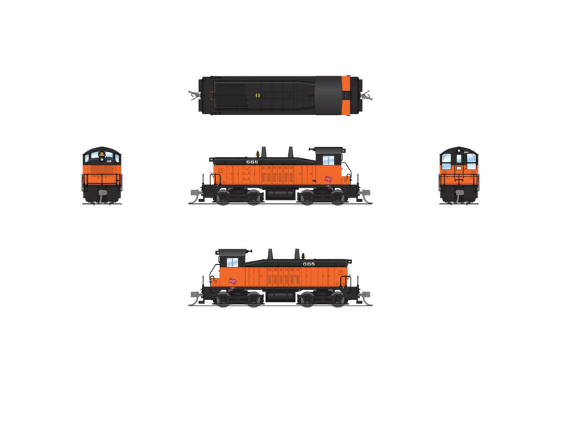 PREORDER BLI 9306 EMD NW2 Switcher, MILW 668, Orange & Black, Paragon4 Sound/DC/DCC, N