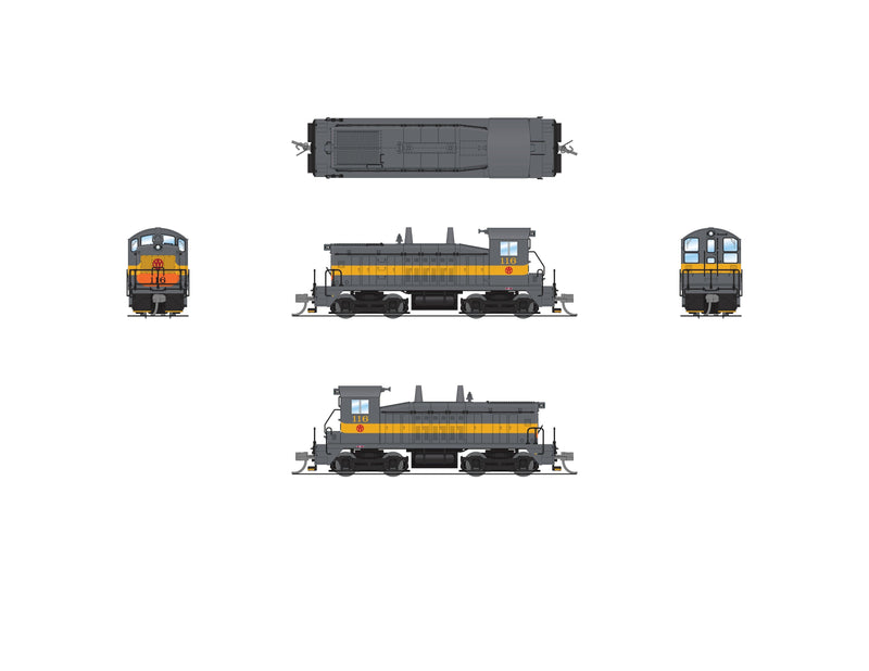 PREORDER BLI 9308 EMD NW2 Switcher, NYO&W 116, Gray w/ Yellow, Paragon4 Sound/DC/DCC, N