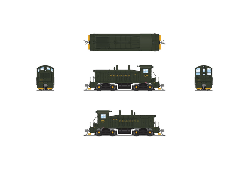 PREORDER BLI 9310 EMD NW2 Switcher, RDG 100, Green & Yellow, Paragon4 Sound/DC/DCC, N