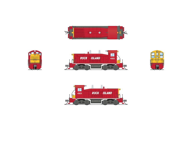 PREORDER BLI 9312 EMD NW2 Switcher, Rock Island 4905, Red & Yellow, Paragon4 Sound/DC/DCC, N