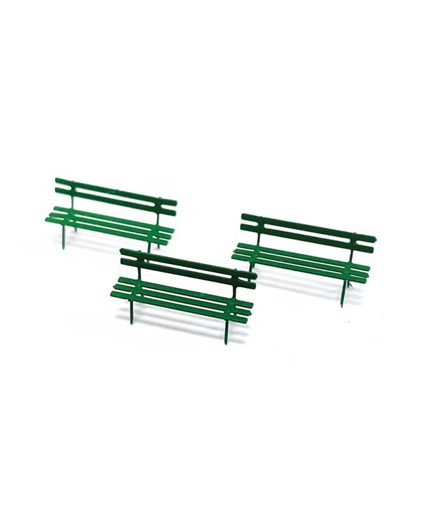 PREORDER Kato 085211065 N Park Benches -- Green pkg(3)