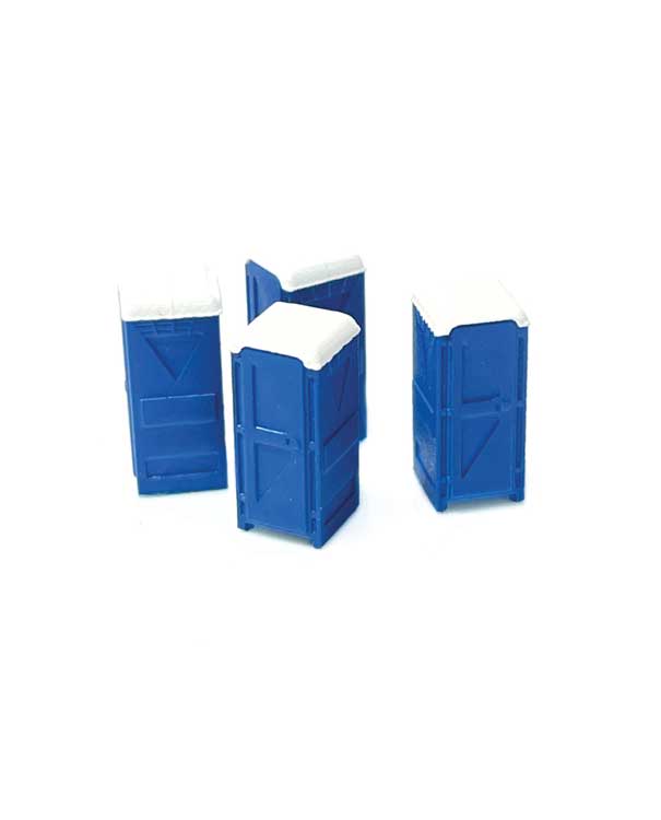 PREORDER Kato 085211038 N Portable Toilets/Outhouses -- Blue, White pkg(4)