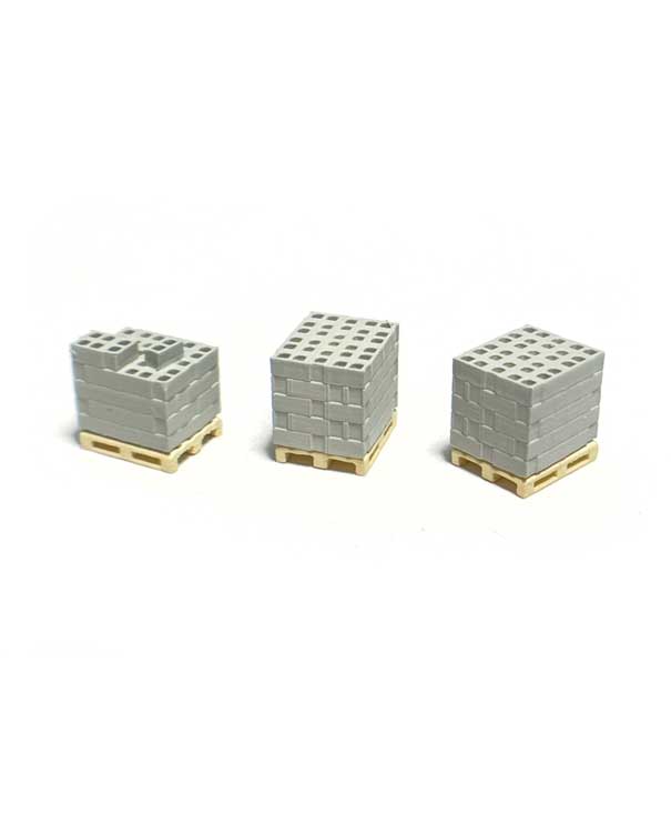 PREORDER Kato 085211044 N Concrete Blocks on Pallets -- pkg(3)