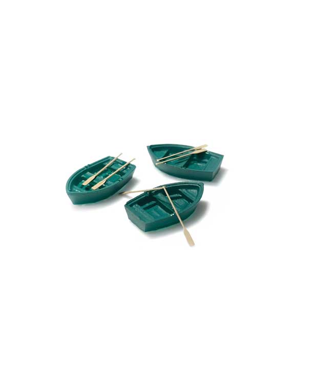 PREORDER Kato 085211055 N Row Boats -- Green pkg(3)