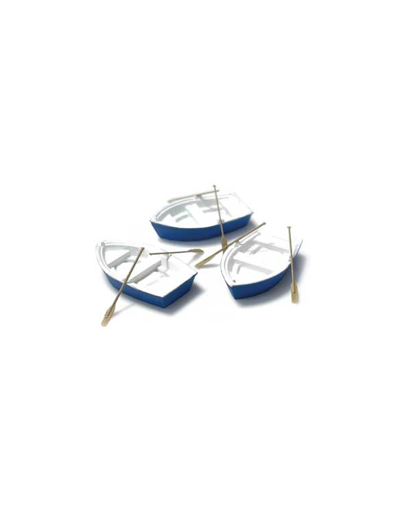 PREORDER Kato 085211056 N Row Boats -- Blue pkg(3)