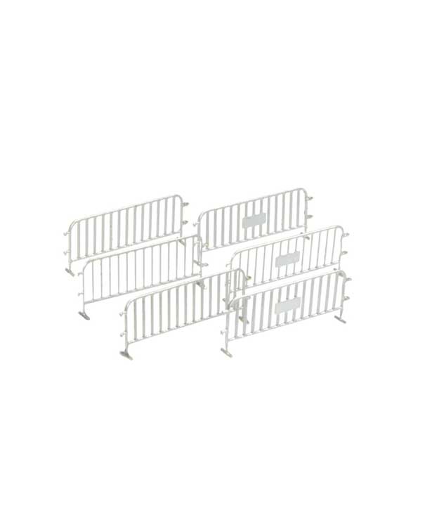 PREORDER Kato 08521216 N Traffic Barriers/Fences -- Silver pkg(6)