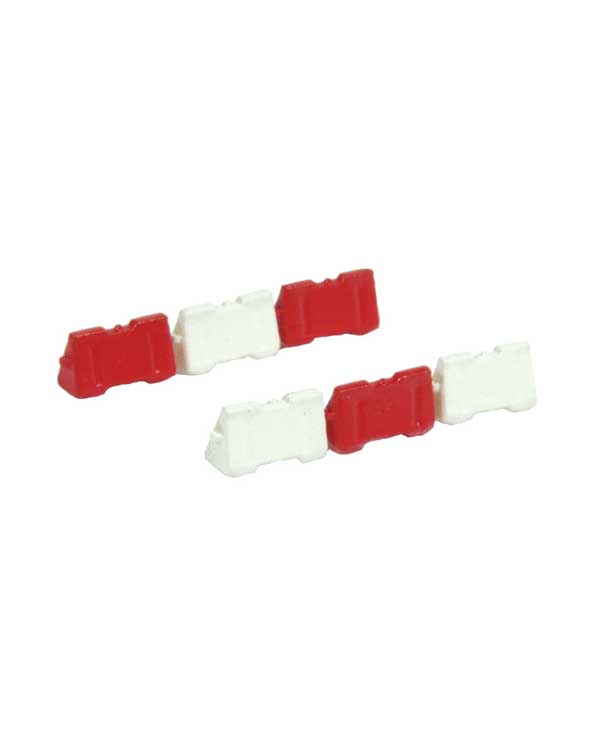 PREORDER Kato 08521255 N Jersey Barrier Walls -- Plastic 3 Each, Red, White