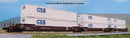 Kato N 106-6186 Gunderson MAXI-IV 3-Unit Well Car with 6 53' Containers, BNSF Railway