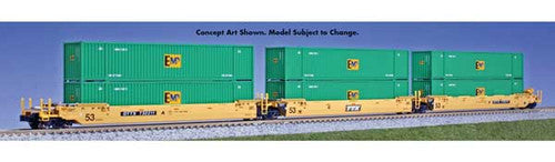 Kato N 106-6187 Gunderson MAXI-IV 3-Unit Well Car with 6 53' Containers, TTX DTTX